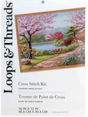 NIP Loops & Threads Blossom Garden Counted Cross Stitch Kit NEW $65